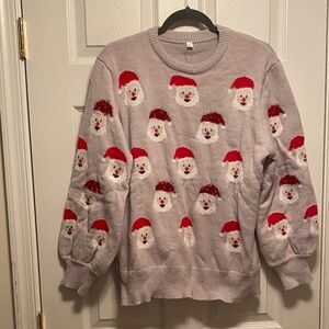 Imekis Festive Santa Patterned Sweater…size L